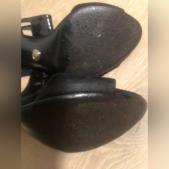 Gucci Ankle Cuff Pumps Velvet Black Size US 7.5 Peep Toe Leather and Suede Heels - Picture 7 of 9